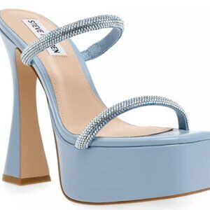 Steve Madden Light Blue Embellished Heels Zayne platform sandal